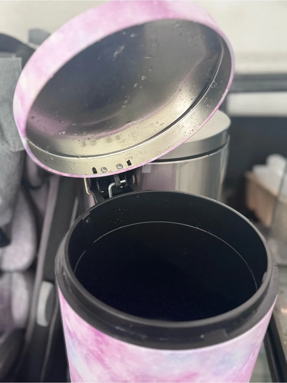 Purple Galaxy Step Trash Can - Decorative Home Accent